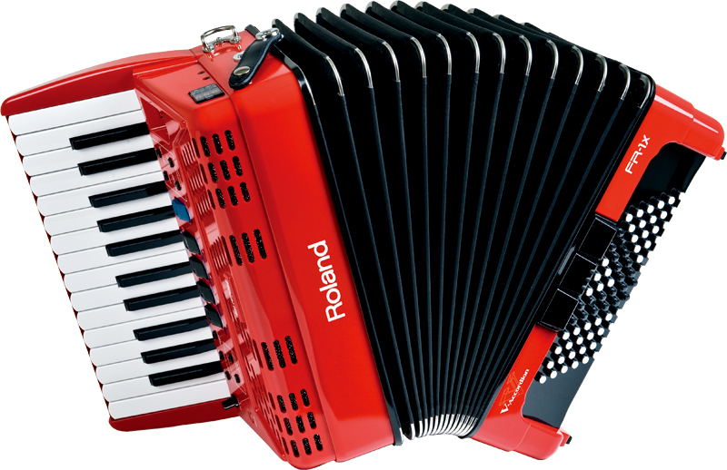 【Roland】 V-accordion FR-1X【赤・黒】 (26鍵/72ベース)《純正ソフトケースサービス》