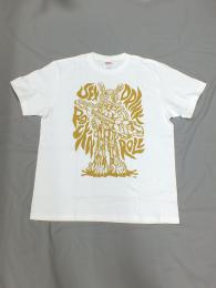 サジヒロミ デザイン “ウサ機” Tシャツ [白]　(缶バッジ付)